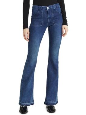 FRAME Women's Le High Flare Trupunto St, Aurora Size 26